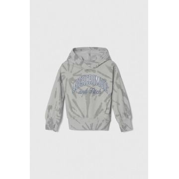 Abercrombie & Fitch bluza copii cu glugă, cu imprimeu