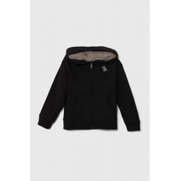 Abercrombie & Fitch bluza copii culoarea gri, cu glugă, neted