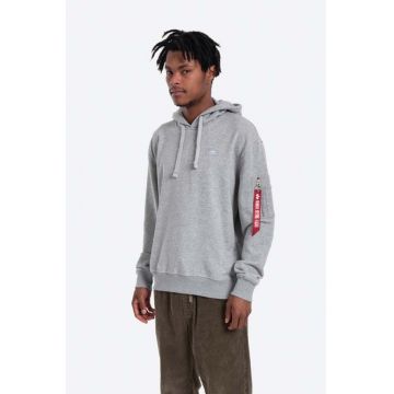 Alpha Industries bluză bluză Alpha Industries X-Fit Hoody bărbați, culoarea gri, cu glugă, uni 158321.17-grey