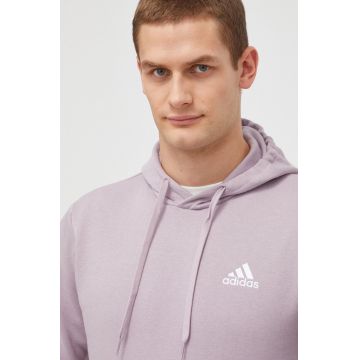 adidas bluză bărbați, culoarea roz, cu glugă, uni IN0328