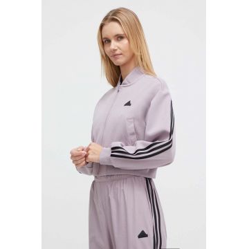 adidas bluză femei, culoarea violet, uni IS3652