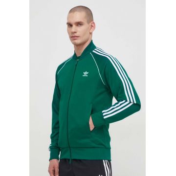 adidas Originals bluză Adicolor Classics SST bărbați, culoarea verde, cu imprimeu, IR9863