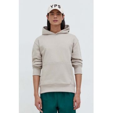 adidas Originals hanorac de bumbac Adicolor Contempo French Terry Hoodie bărbați, culoarea bej, cu glugă, uni, IR7865