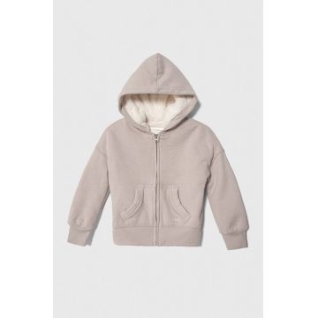 Abercrombie & Fitch bluza copii culoarea bej, cu glugă, neted