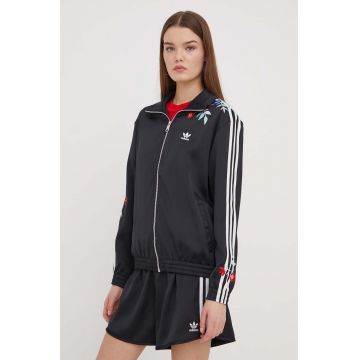 adidas Originals bluză femei, culoarea negru, cu imprimeu IT5376