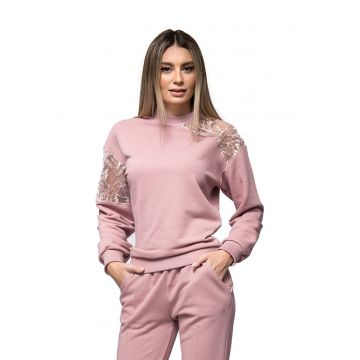 Bluza sport cu detalii brodate si dantela Tania