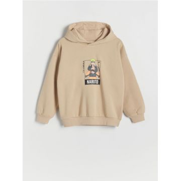 Reserved - Bluză sport Naruto, oversized - bej