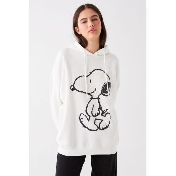 Hanorac supradimensionat cu imprimeu cu Snoopy