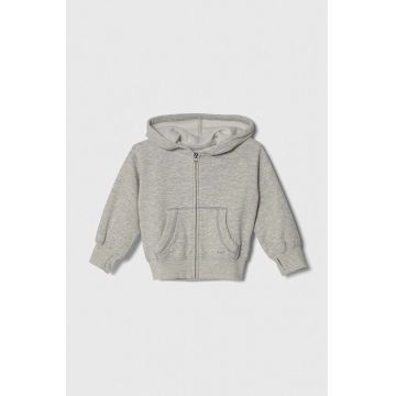 Abercrombie & Fitch bluza copii culoarea gri, cu glugă, melanj