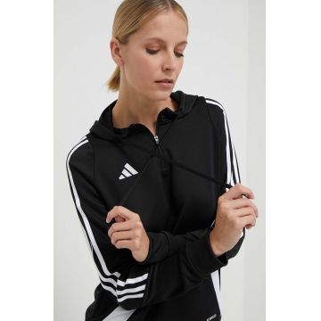 adidas Performance hanorac de antrenament Tiro 24 culoarea negru, cu glugă, cu imprimeu IJ9956