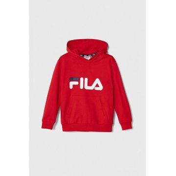 Fila bluza copii culoarea rosu, cu glugă, cu imprimeu