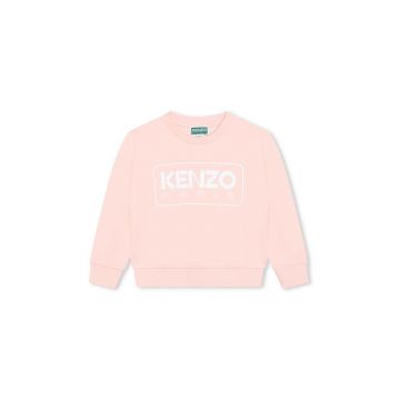 Kenzo Kids hanorac de bumbac pentru copii culoarea roz, cu imprimeu