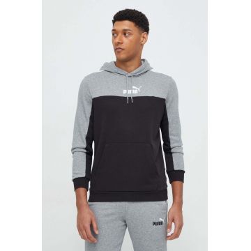 Puma bluză bărbați, culoarea negru, cu glugă, imprimeu 847428