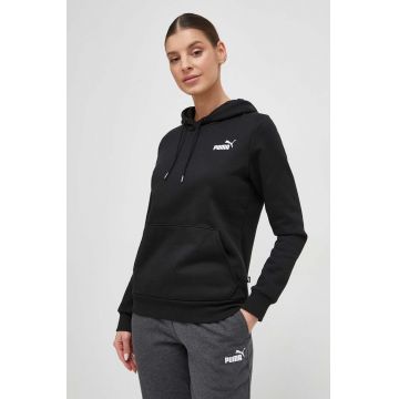 Puma bluză femei, culoarea negru, cu glugă, uni 586799