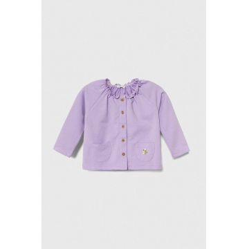 United Colors of Benetton bluza bebe culoarea violet, neted