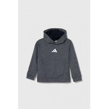 adidas bluza copii culoarea albastru marin, cu glugă, modelator