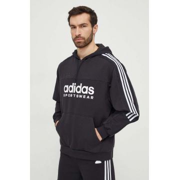 adidas bluză TIRO bărbați, culoarea negru, cu glugă, cu imprimeu IV8126