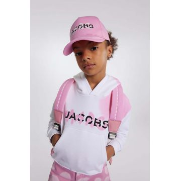 Marc Jacobs bluza copii culoarea alb, cu glugă, modelator