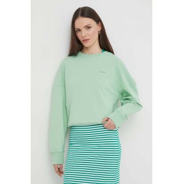 Pepe Jeans bluza femei, culoarea verde, neted