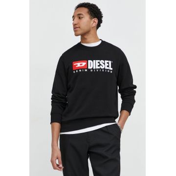 Diesel hanorac de bumbac bărbați, culoarea negru, cu imprimeu A03758.0GEAD