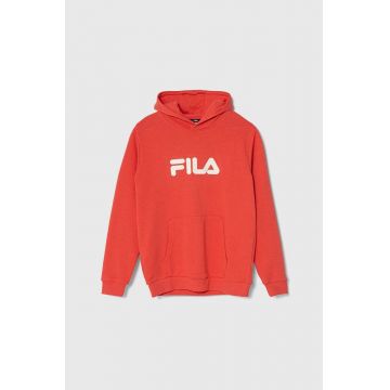 Fila bluza copii culoarea rosu, cu glugă, cu imprimeu