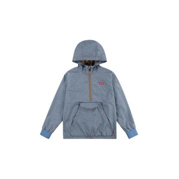 Levi's hanorac de bumbac pentru copii LVB CHAMBRAY ANORAK cu glugă, neted