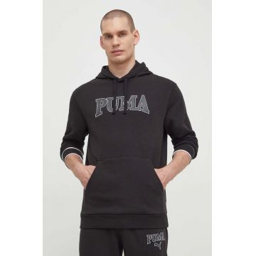 Puma bluză SQUAD bărbați, culoarea negru, cu glugă, imprimeu 678969