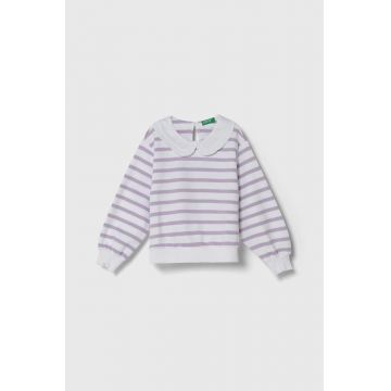 United Colors of Benetton hanorac de bumbac pentru copii culoarea violet, modelator