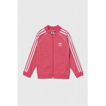 adidas Originals bluza copii culoarea roz, cu imprimeu