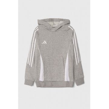 adidas Performance bluza copii TIRO24 SWHOODY culoarea gri, cu glugă, melanj