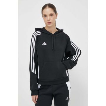 adidas Performance hanorac de antrenament Tiro24 culoarea negru, cu glugă, cu imprimeu, IJ5607