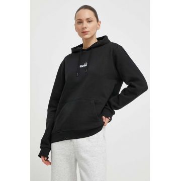 Ellesse bluza Jazana OH Hoody femei, culoarea negru, cu glugă, cu imprimeu, SGP16460