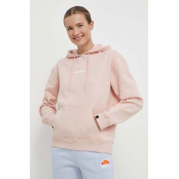 Ellesse bluza Jazana OH Hoody femei, culoarea roz, cu glugă, cu imprimeu, SGP16460