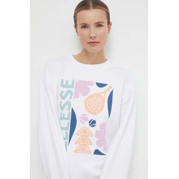 Ellesse bluza Rosiello Sweatshirt femei, culoarea alb, cu imprimeu, SGV20247