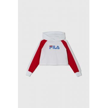 Fila bluza copii LALENDORF culoarea alb, cu glugă, modelator