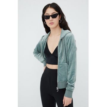 Juicy Couture bluza femei, culoarea verde, neted