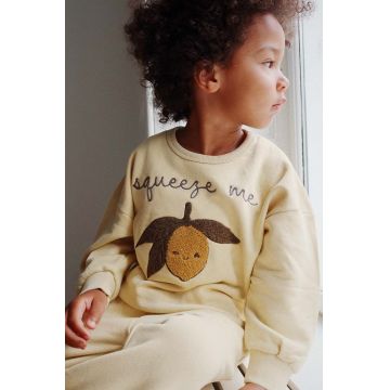 Konges Sløjd bluză copii LOU SWEATSHIRT culoarea bej, cu imprimeu