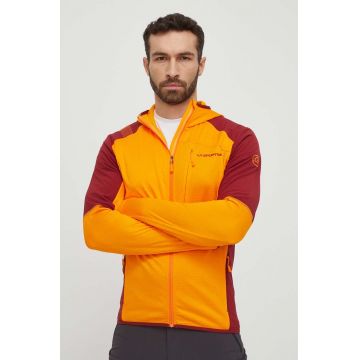 LA Sportiva hanorac Existence Hoody culoarea portocaliu, cu glugă, modelator, P53102320