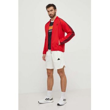 adidas Originals bluza barbati, culoarea rosu, cu imprimeu, IS2807