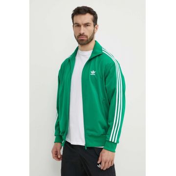 adidas Originals bluza barbati, culoarea verde, cu imprimeu, IU0762