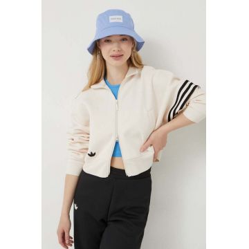 adidas Originals bluză Neuclassics Tracktop femei, culoarea alb, cu imprimeu IB7316-white