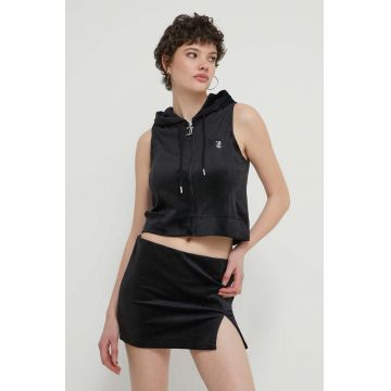 Juicy Couture culoarea negru, cu glugă, cu imprimeu