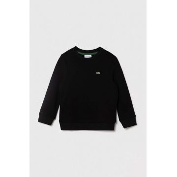 Lacoste bluza copii culoarea negru, neted