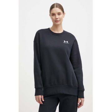 Under Armour bluza femei, culoarea negru, cu imprimeu