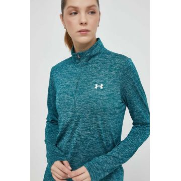 Under Armour hanorac de antrenament Tech 1 culoarea verde, modelator