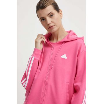 adidas bluza femei, culoarea roz, cu glugă, modelator, IS3877