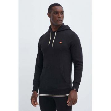 Ellesse hanorac de bumbac Koda OH Hoody barbati, culoarea negru, cu glugă, neted, SHR16446