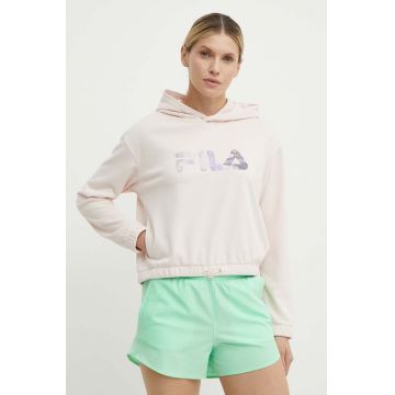 Fila hanorac de jogging Tortoli culoarea roz, cu glugă, cu imprimeu, FAW0711