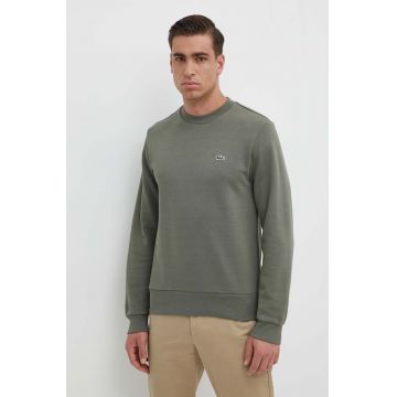 Lacoste bluza barbati, culoarea verde, neted