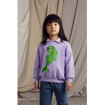 Mini Rodini bluza copii Dolphin culoarea violet, cu imprimeu